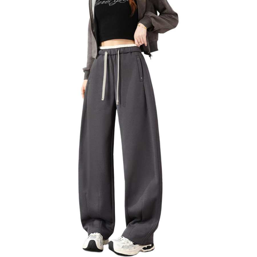 Tonlion Casual Pants Women's Moderate Wide Leg Pants