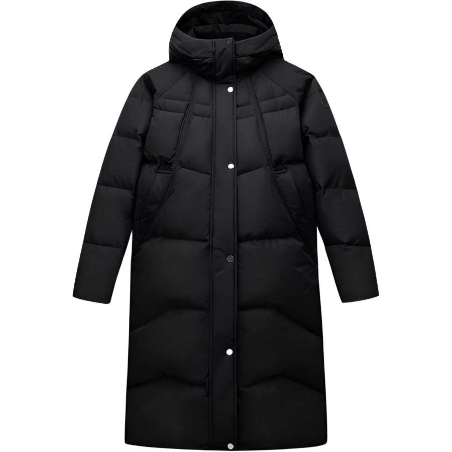 ANTA Down Jackets Women's Black Hooded Thickened