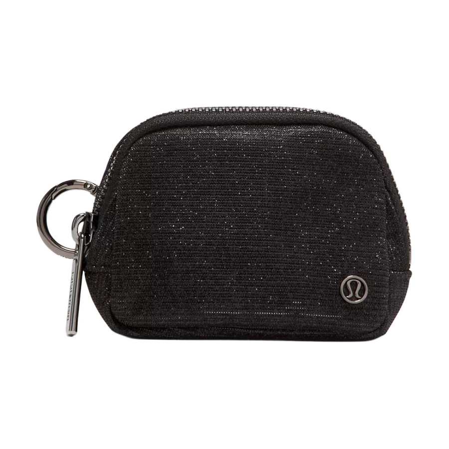 Lululemon Everywhere Metal Fiber Polyester Coin Purse Extra Small Unisex Black & Gunmetal Gray