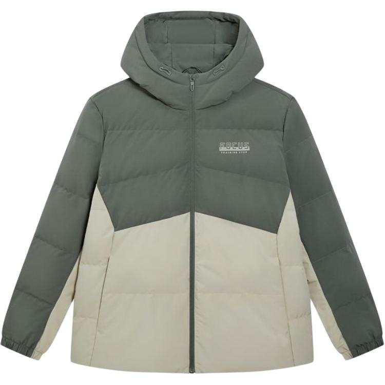 361° Down Jackets Men's Military Gray/Light Wood Gray Hooded Moderate