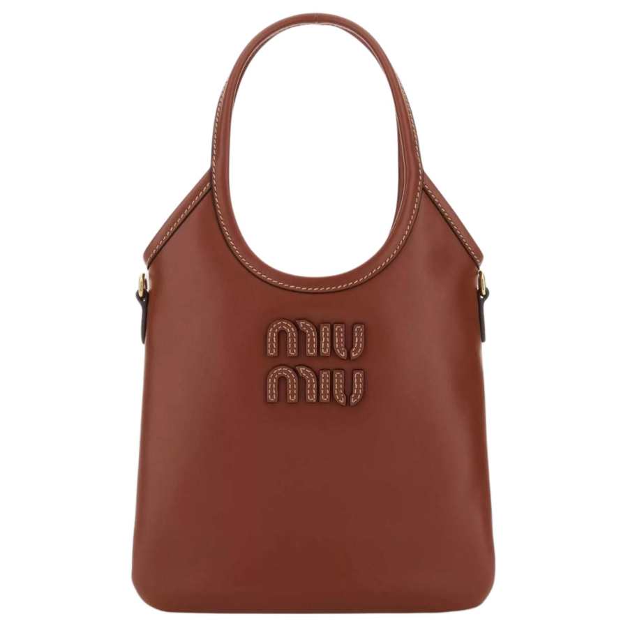 MIU MIU Leather Handbag Women's Brown