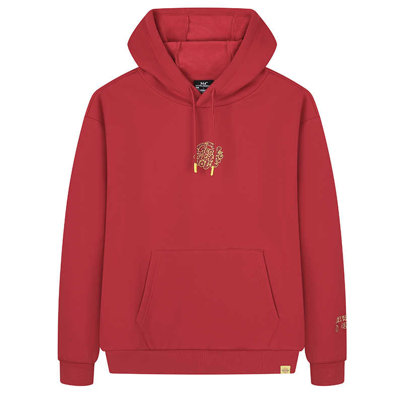 361° Sweatshirts Unisex University Red Hooded Moderate Regular
