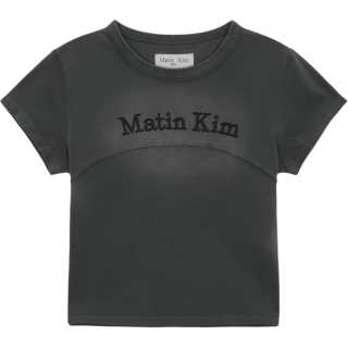 MATIN KIM T Shirts Women's Charcoal Gray Crew Neck