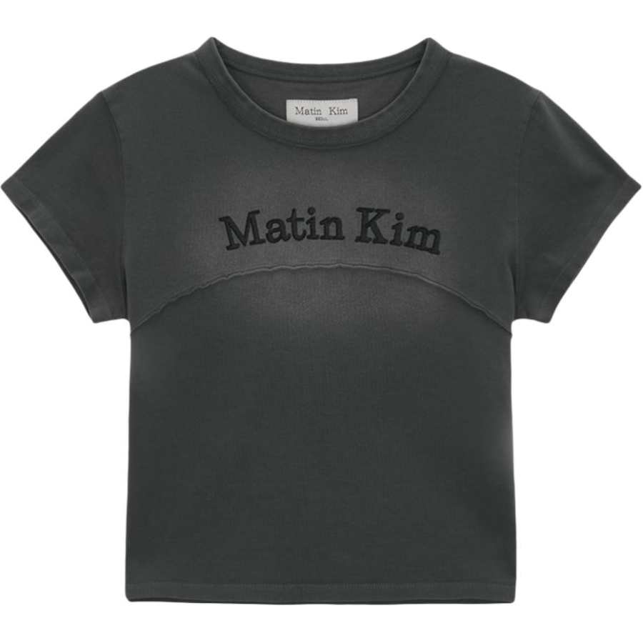 MATIN KIM T Shirts Women's Charcoal Gray Crew Neck