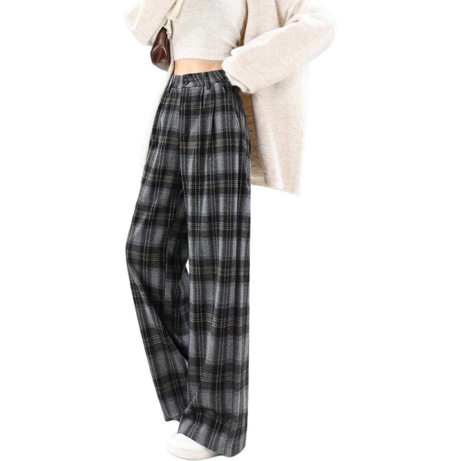 Tonlion Casual Pants Women's Moderate Wide Leg Pants