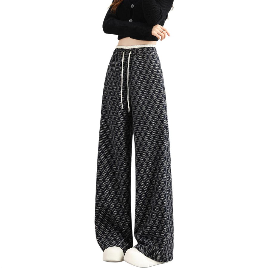Tonlion Casual Pants Women's Moderate Wide Leg Pants