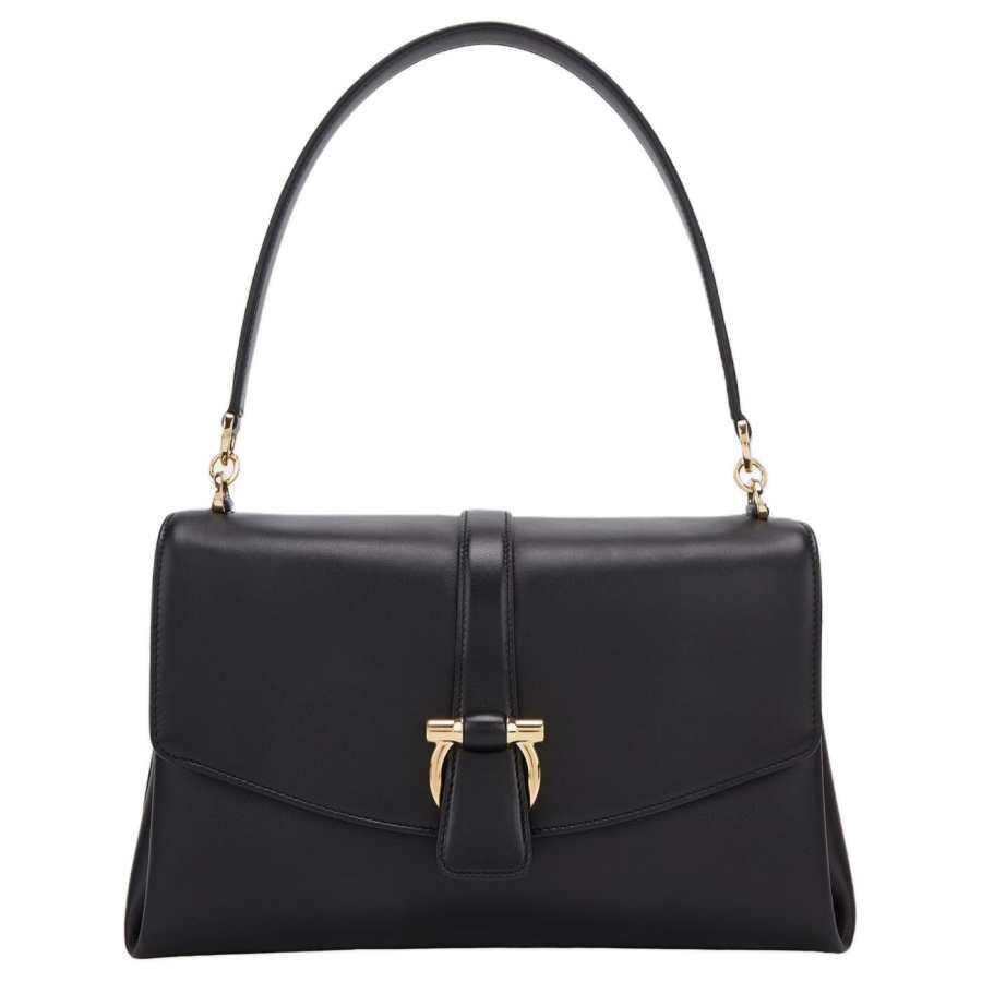FERRAGAMO Cow Leather Shoulder Bag, Crossbody Bag, Handbag Small Women's Black