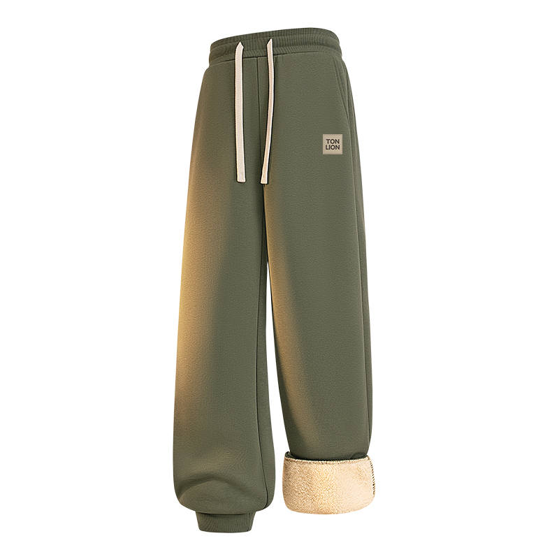 Tonlion Insulated Pants Unisex Thickened And Fleece Lined Skinny Pants