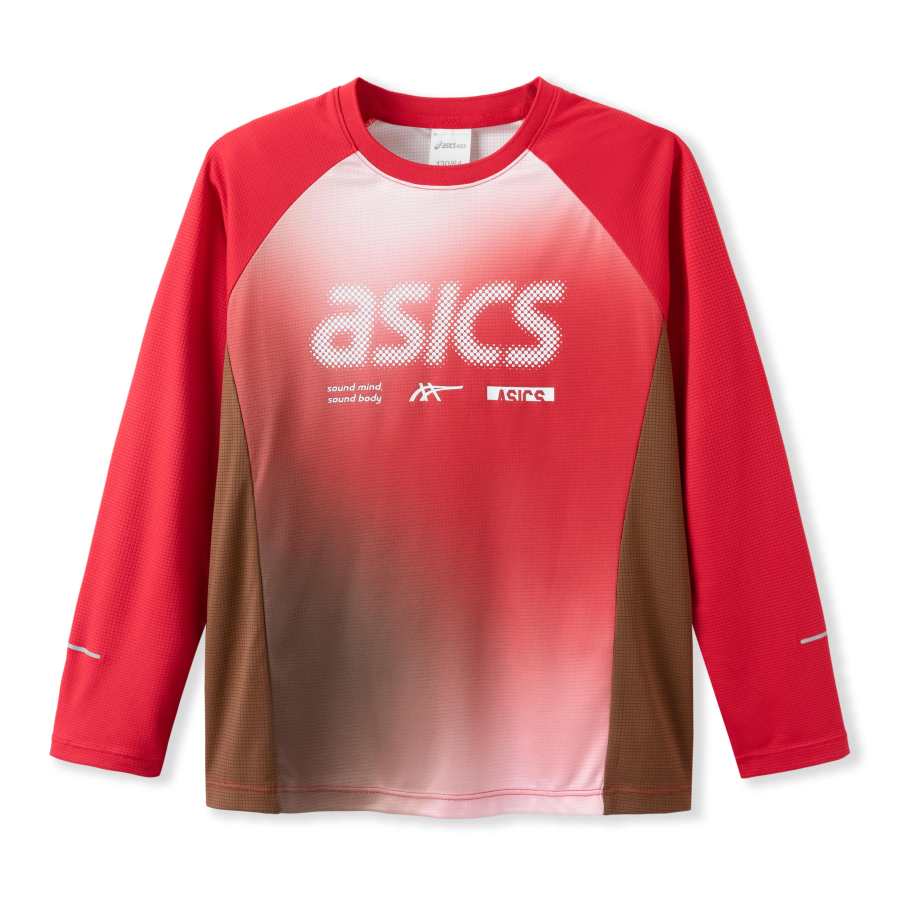 ASICS T Shirt 1000 Red Teenagers