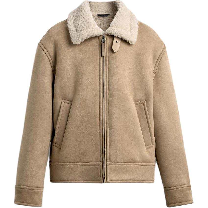 ZARA ZARA Jackets Men's Beige Lapel Moderate Reversible