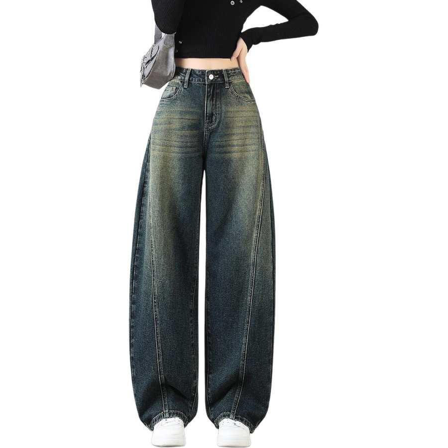 Tonlion Jeans Women's Blue Tone Moderate Wide Leg Pants