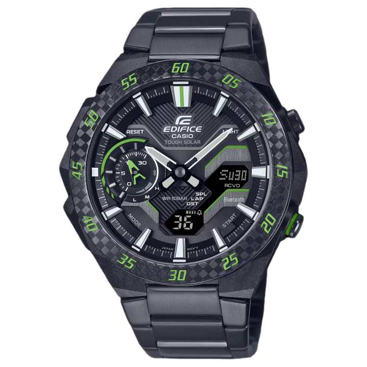 CASIO CASIO EDIFICE Solar Quartz Movement Stainless Steel Ion Plated Strap Watch Men's Watches Gray Dial