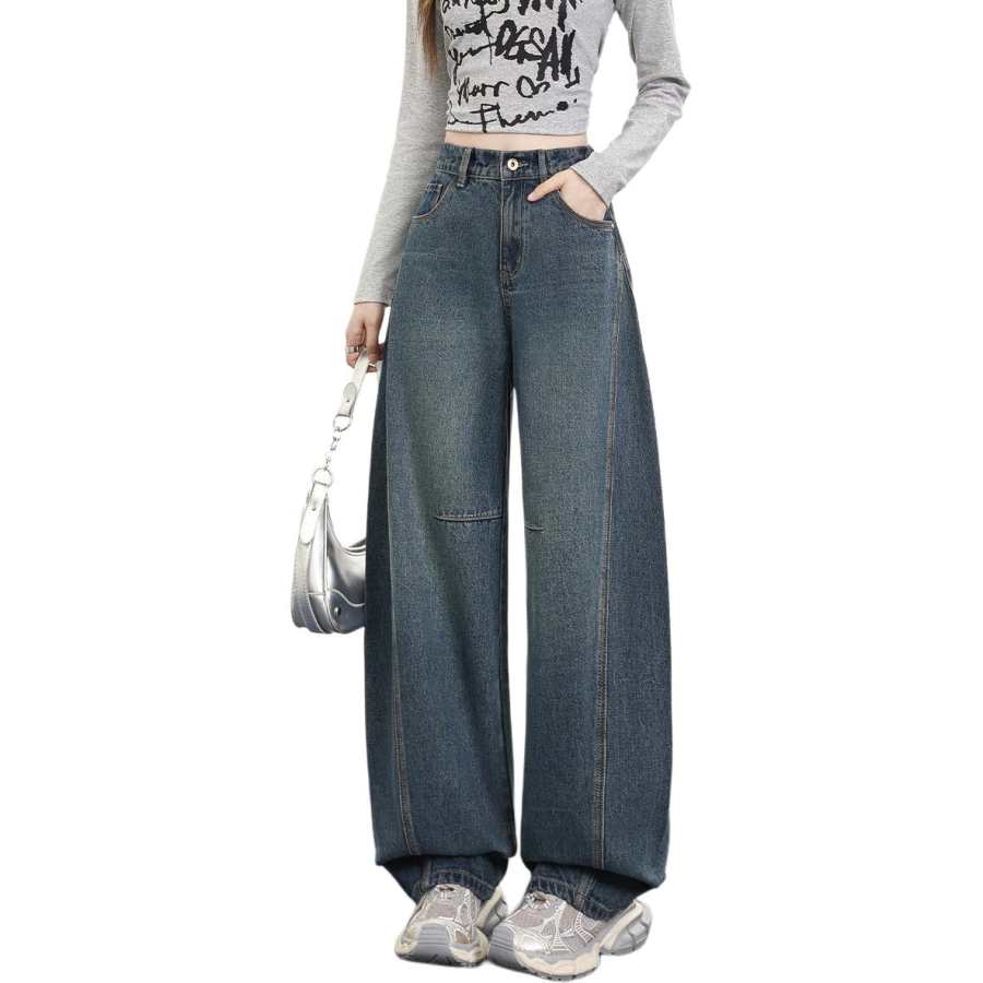Tonlion Jeans Women's Blue Tone Moderate Wide Leg Pants