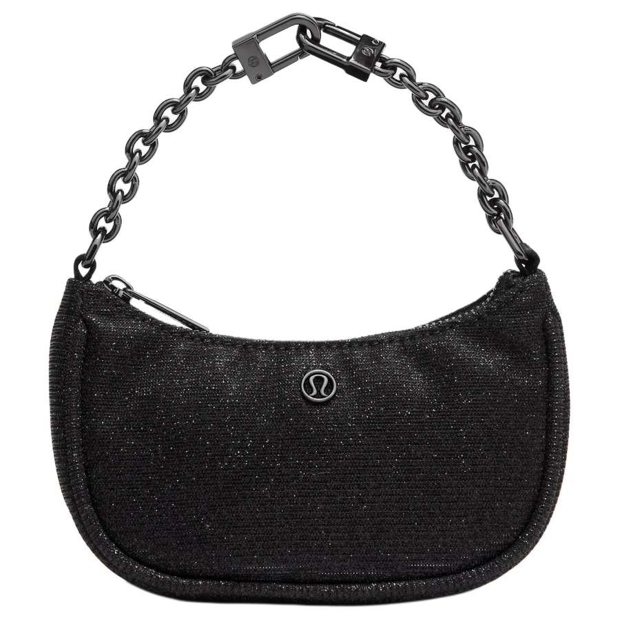 Lululemon City Essentials Metal Fiber Polyester Shoulder Bag Mini Women's Black & Gunmetal Gray