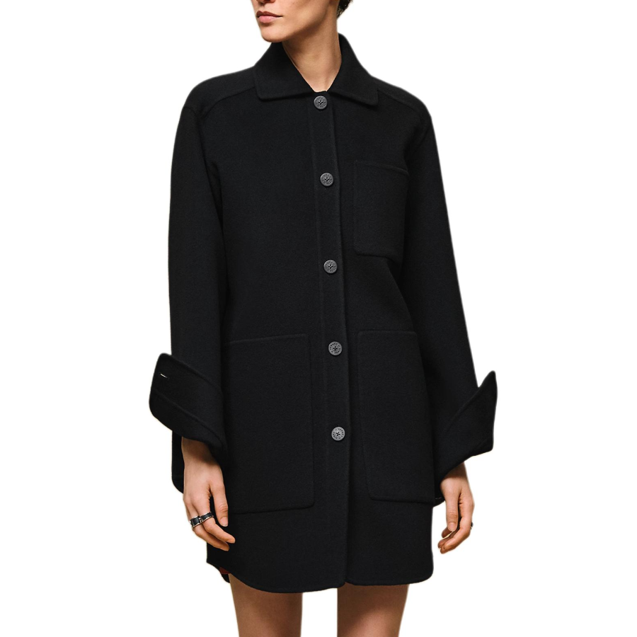 HERMES HERMES Coats Women's Black Lapel Moderate