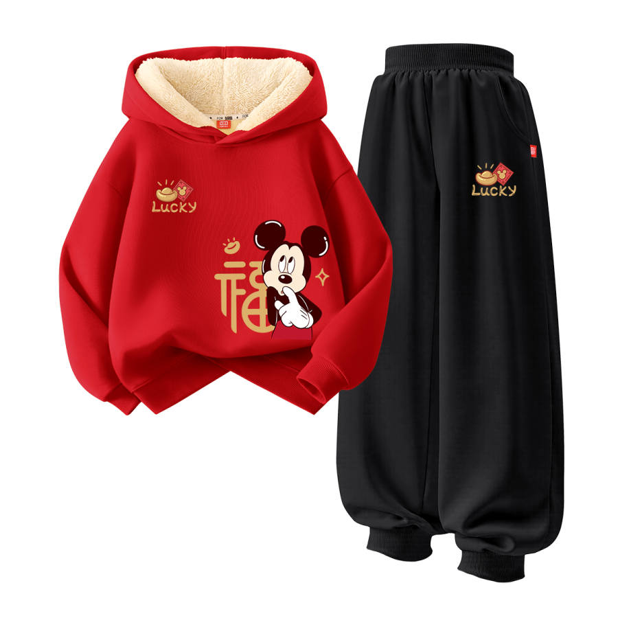 Disney Kids Casual Sportswear Hooded Thickened