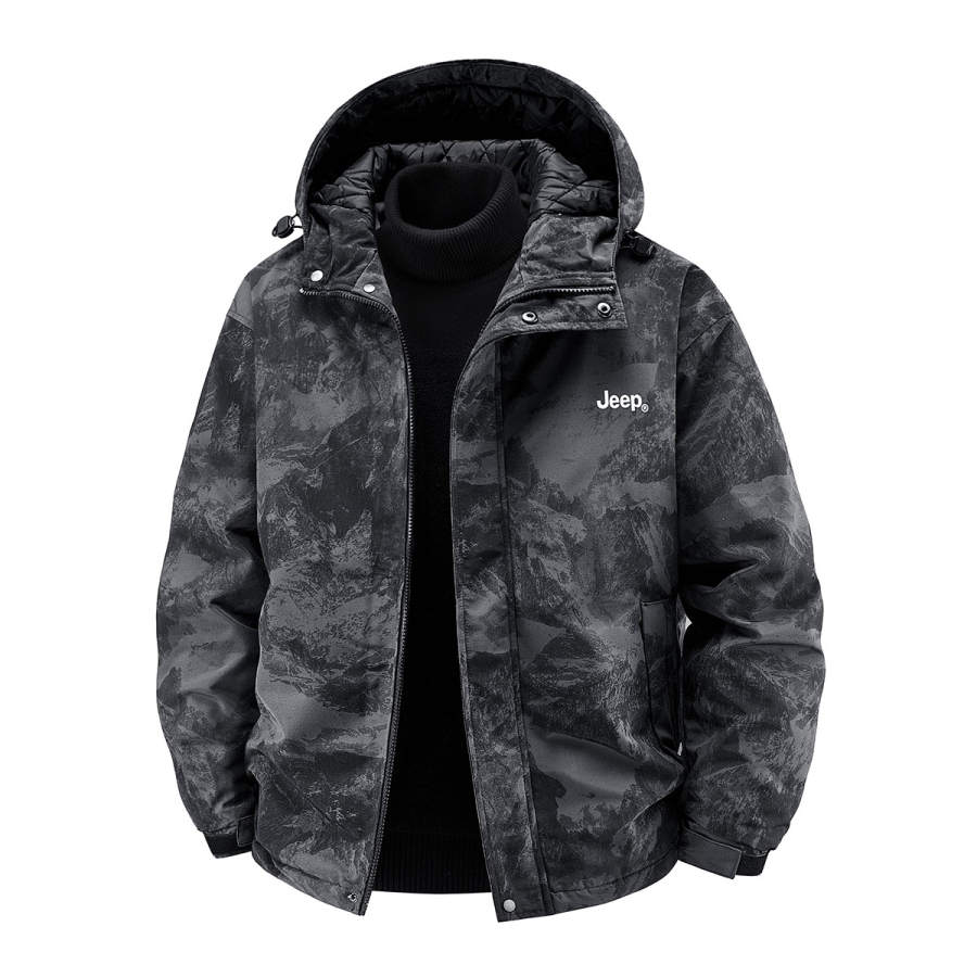 Jeep Puffer Jackets Men's Gray Avalanche Inner No Sweater Hooded Thickened