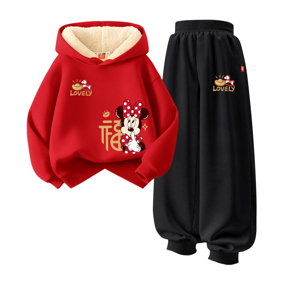 Disney Kids Casual Sportswear Hooded Thickened