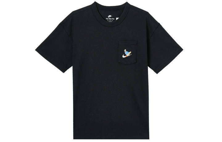 Nike Nike T Shirts Men's Black Crew Neck Moderate Straight Fit