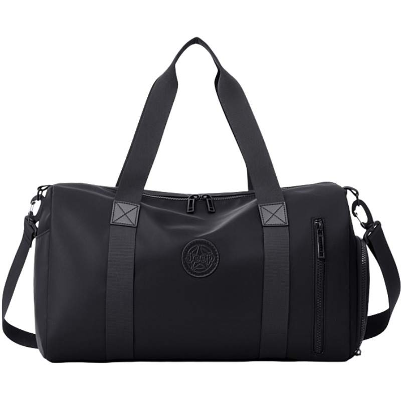 Jeep Nylon Fabric Gym Bag Men's Black