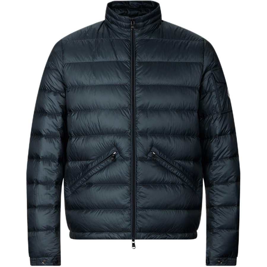 Moncler Moncler Down Jackets Unisex Blue Gray Stand Collar Moderate
