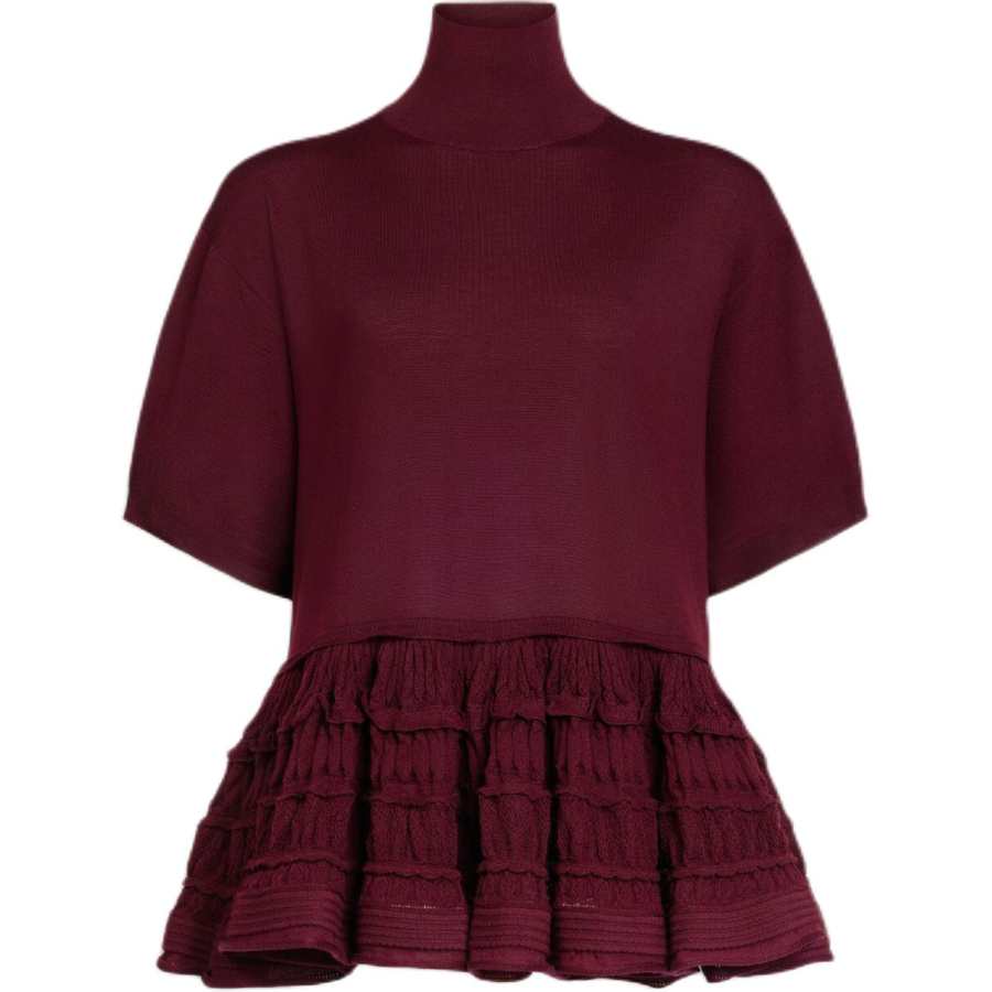 Alaia Sweaters Women's Burgundy Turtleneck Moderate Other