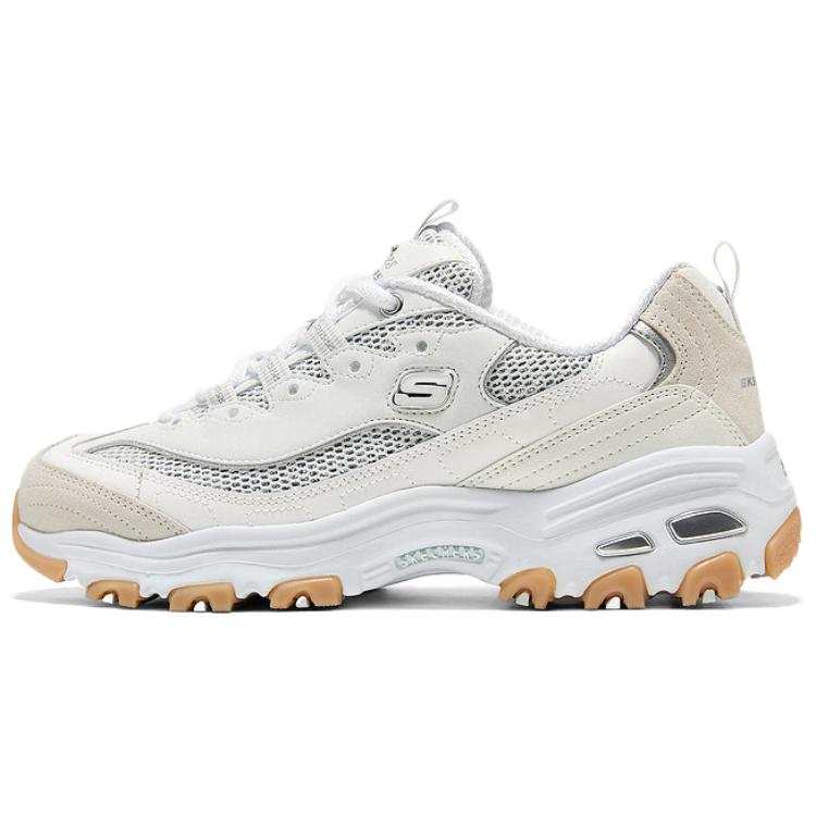 Skechers DLITES Slip Resistant, Abrasion Resistant, Breathable Low top Chunky Sneakers Women's White