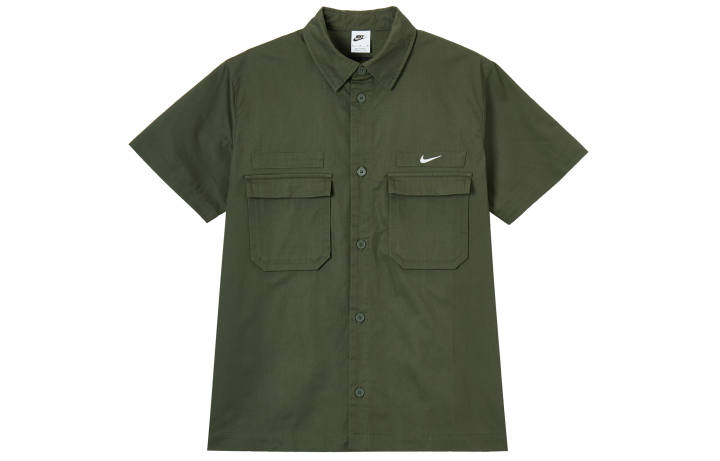 Nike Nike Shirts Men's Khaki Green Pointed Collar Moderate Workwear