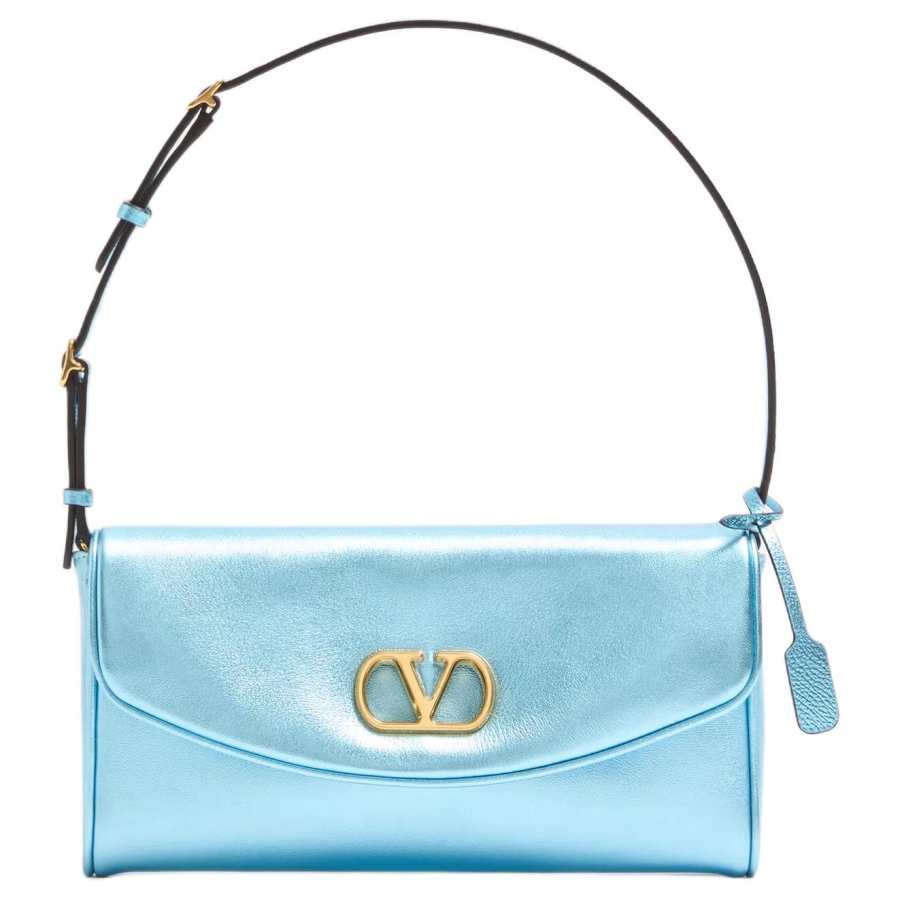 Valentino Garavani Nappa Leather Shoulder Bag Small Women's Cerulean