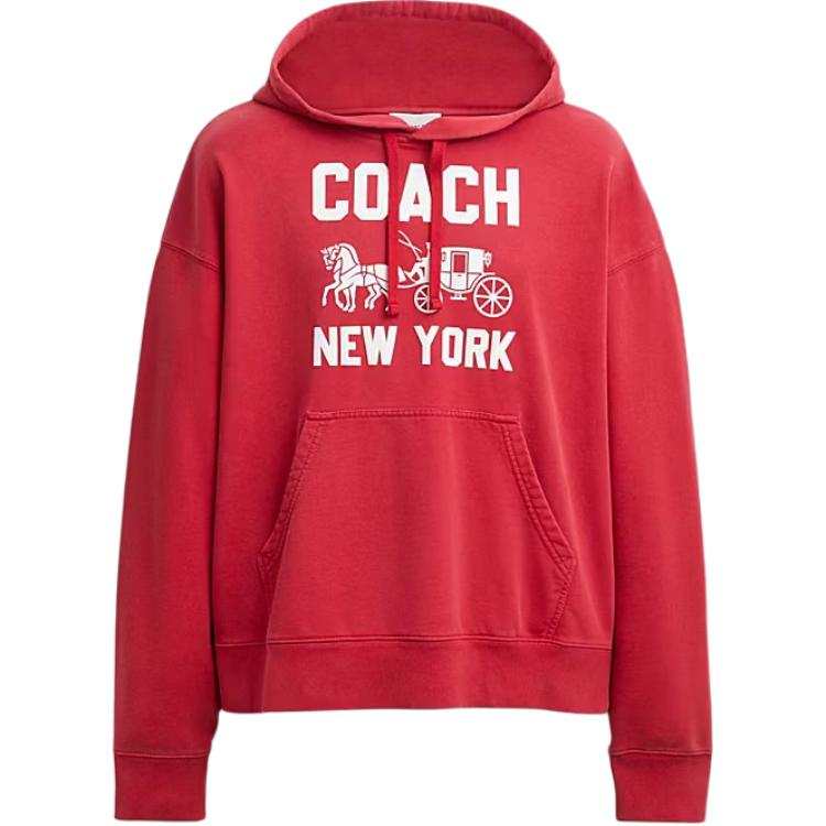 COACH Sweatshirts Unisex Red Hooded Moderate