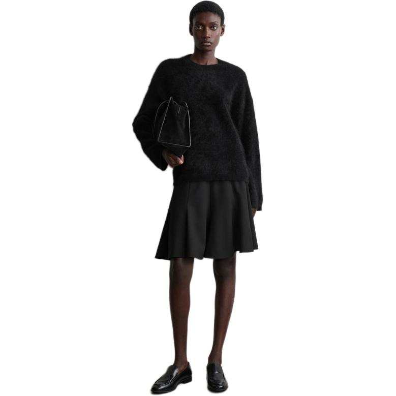 COS Casual Long Skirts Women's Black Moderate Short A Line Skirt