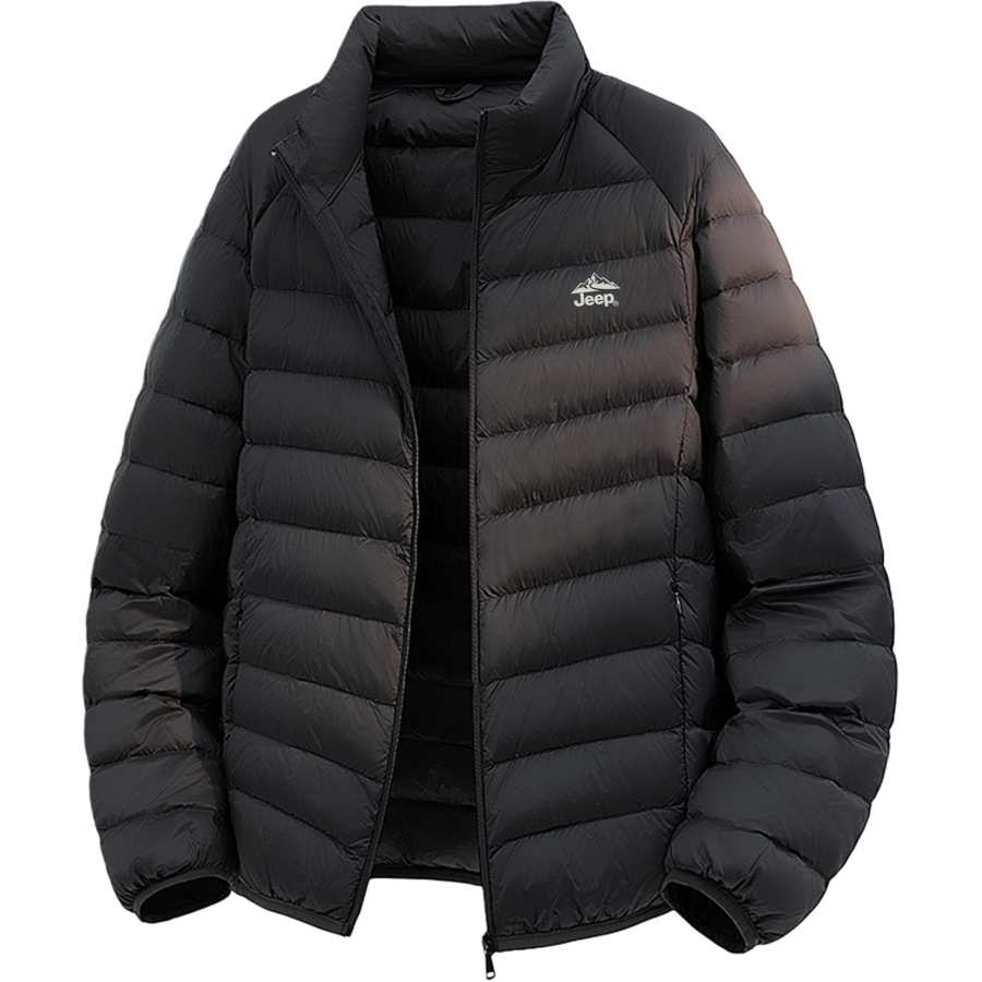 Jeep Jeep Down Jackets Unisex Black Stand Collar Lightweight Quilted Down Jacket
