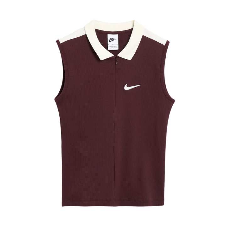 Nike Nike Tank Tops Women's Burgundy Red Color Lapel Moderate Other