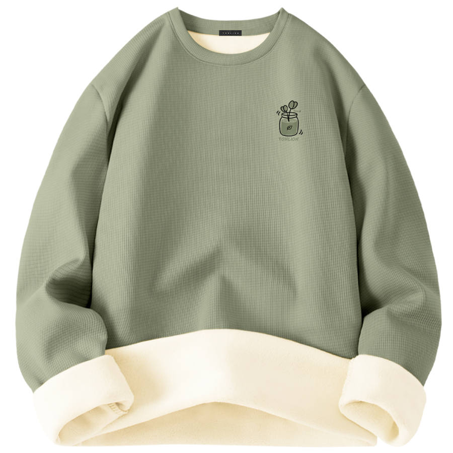 Tonlion T Shirts Unisex Crew Neck Thickened And Fleece Lined Heavyweight