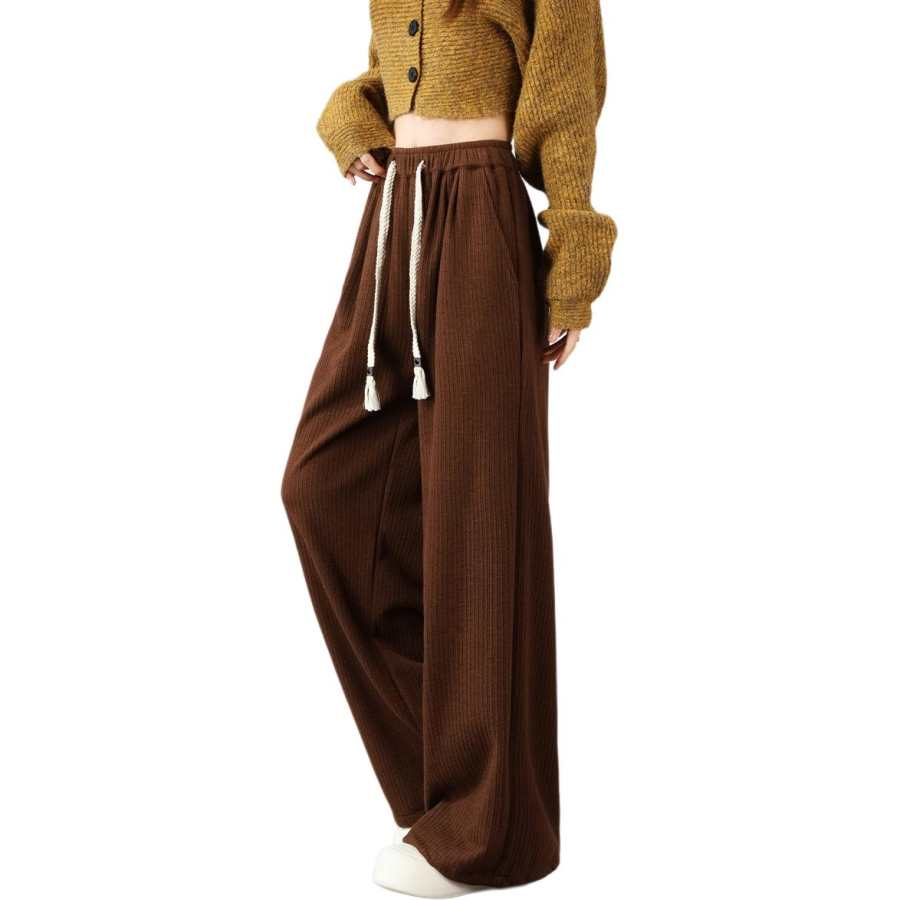 Tonlion Casual Pants Women's Moderate Wide Leg Pants