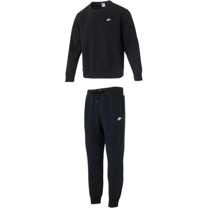 Nike Nike Sweatshirt Sets Men's Clothing Sets Black Top+Black Bottom Crew Neck Moderate