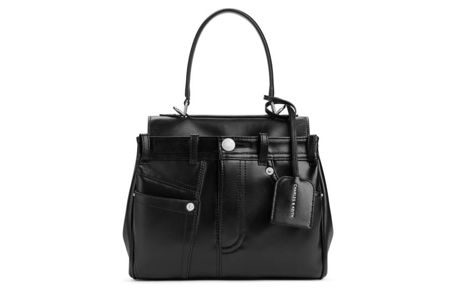 CHARLES&KEITH Pu Handbag, Shoulder Bag Medium Women's Noir Black