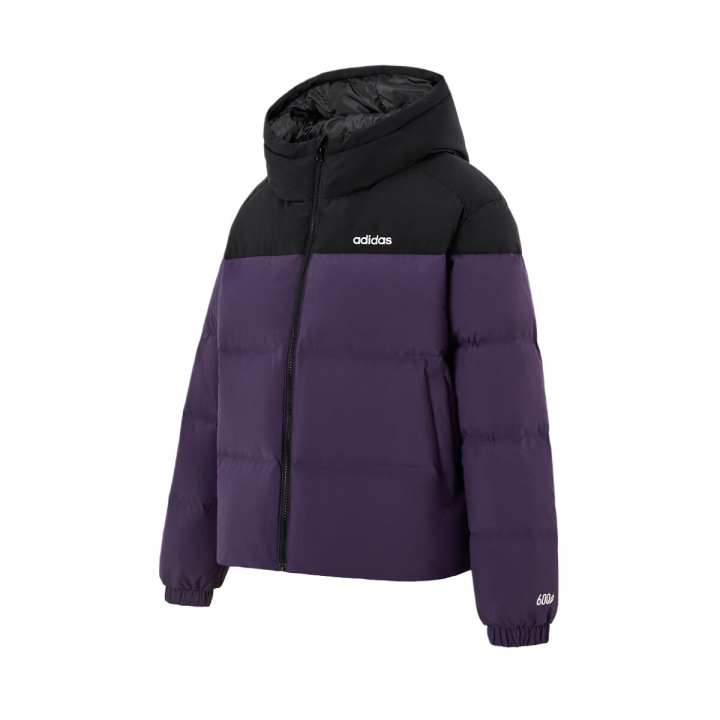 Adidas Adidas Down Jackets Women's Purple/Black Color Hooded Non Detachable Moderate
