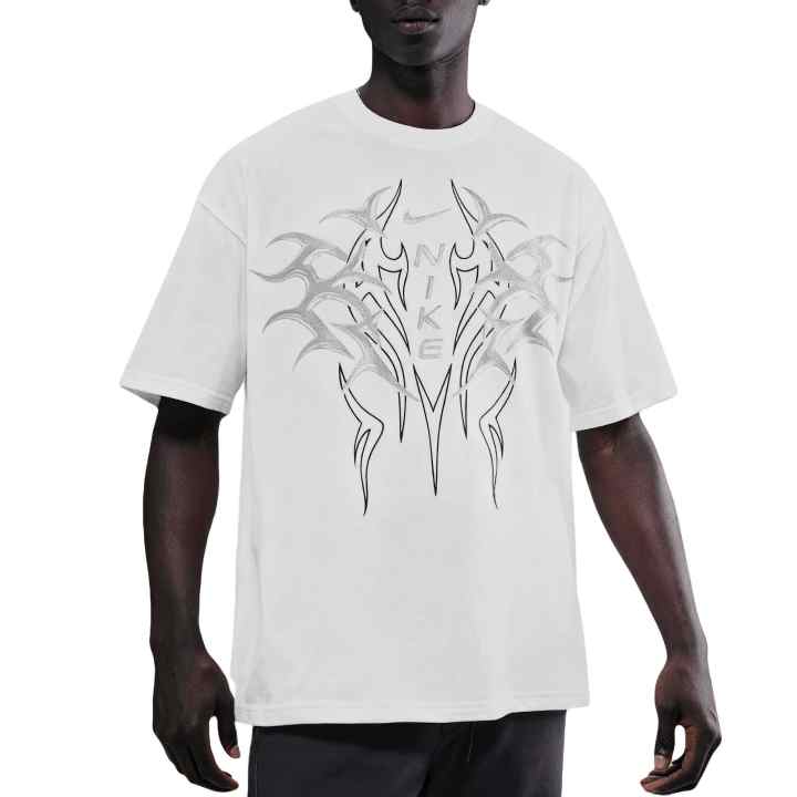 Nike Nike Sportswear T Shirts Men's White Crew Neck Moderate Straight Fit