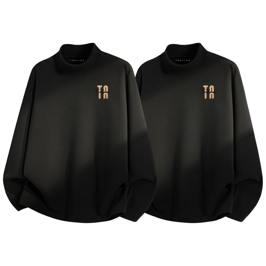 Tonlion T Shirts Unisex Half Turtleneck Moderate Straight Fit