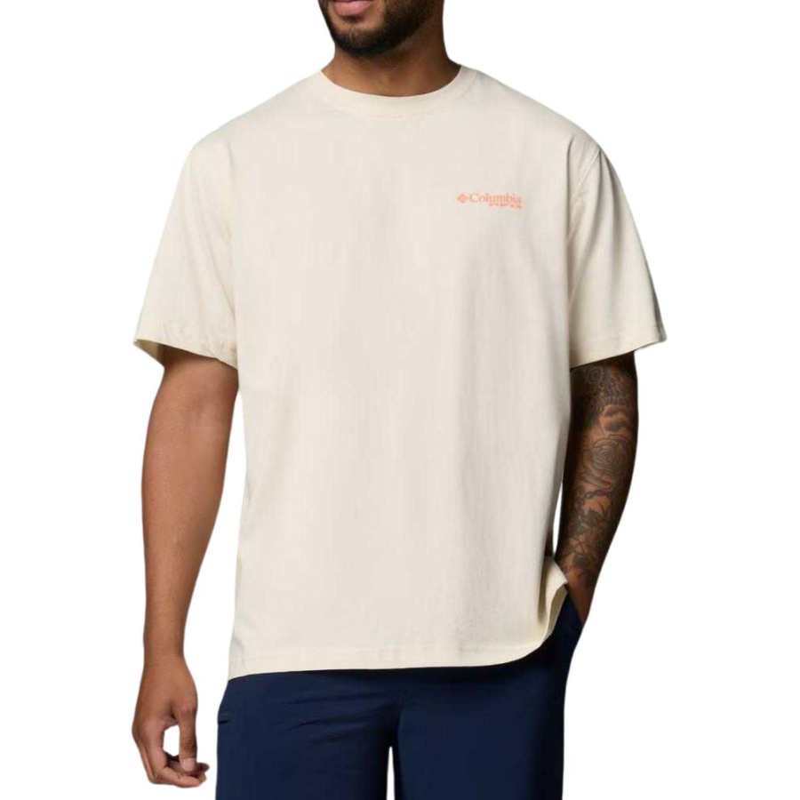Columbia T Shirts Men's Yellow 191 Crew Neck Moderate