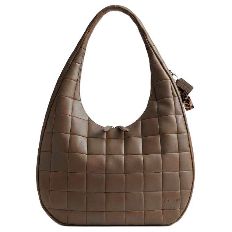 Coachtopia Cow Leather Shoulder Bag Large Women's Dark Stone Color