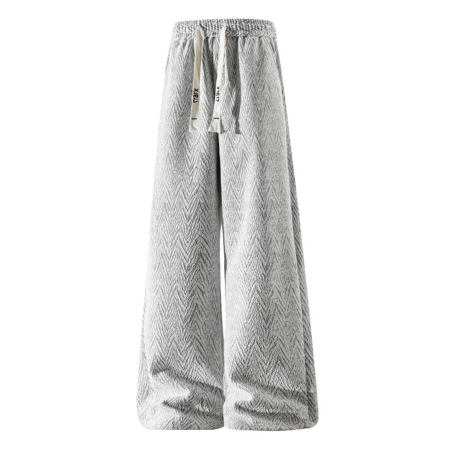 X1617 Casual Pants Unisex Thickened And Fleece Lined Wide Leg Pants