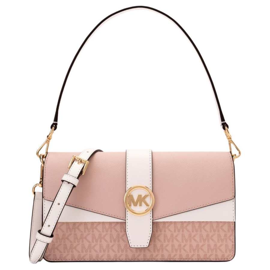 MICHAEL KORS Greenwich Coated Canvas Shoulder Bag, Crossbody Bag, Handbag Medium Women's Pink