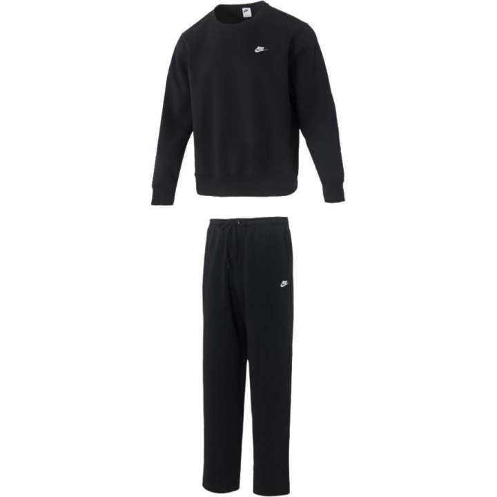 Nike Nike Sweatshirt Sets Men's Clothing Sets Black Top+Black Bottom Crew Neck Moderate