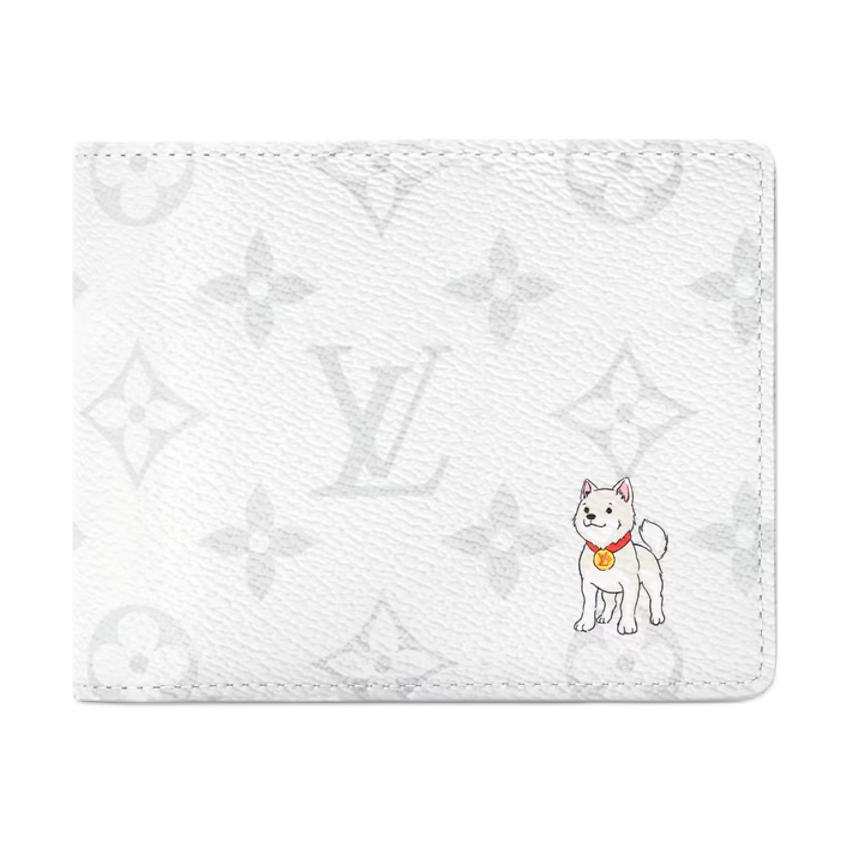 LOUIS VUITTON Monogram Coated Canvas Wallet Men's White