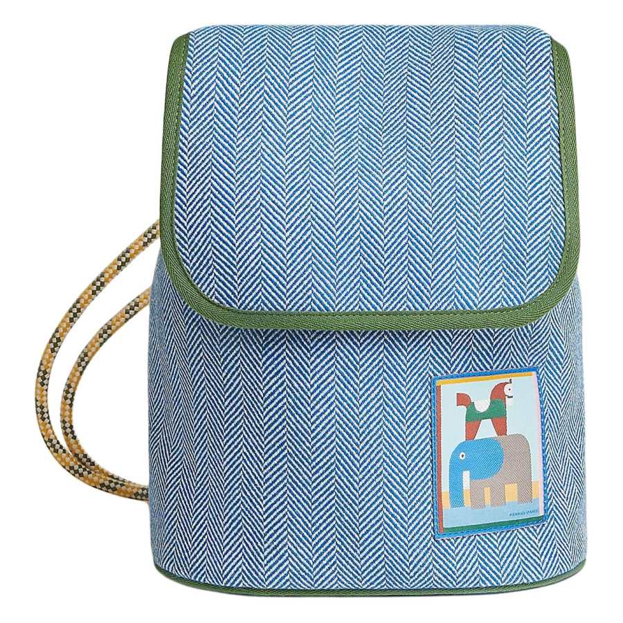 HERMES HERMES Wool Backpack 25 Kids' Gypsy Blue