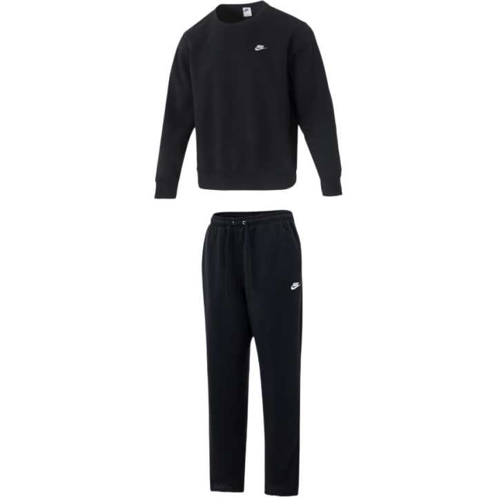 Nike Nike Sweatshirt Sets Men's Clothing Sets Black Top+Black Bottom Crew Neck Moderate
