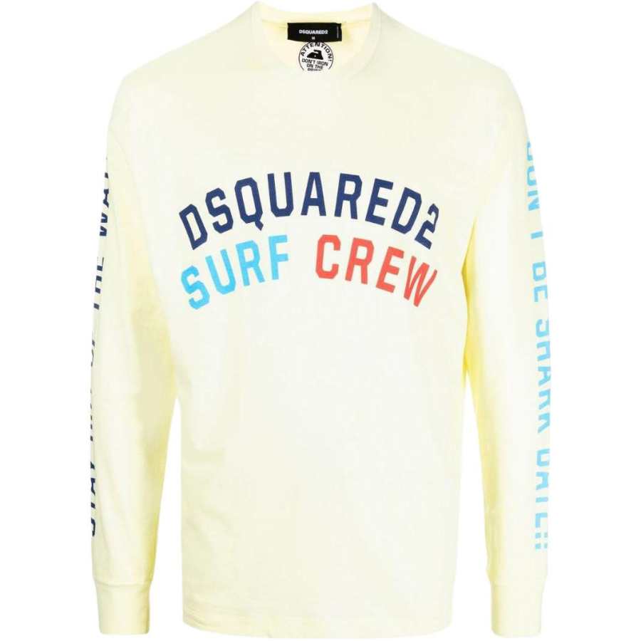 DSQUARED 2 DSQUARED 2 Sweatshirts Men's Yellow Crew Neck Moderate Regular