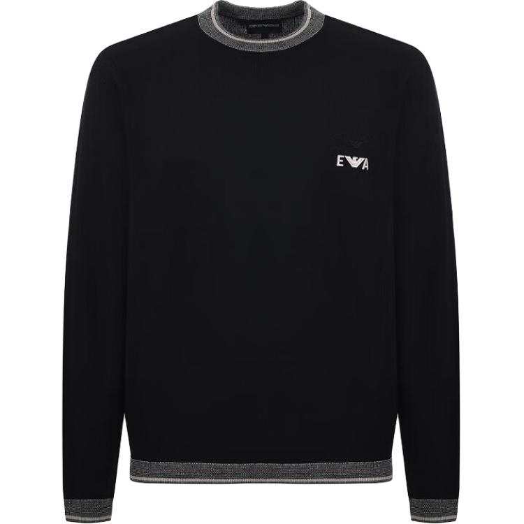 Emporio Armani Logo-Embroidered Crewneck Jumper